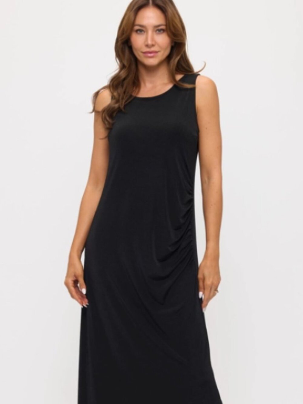 Jostar Black Shirring Side Maxi